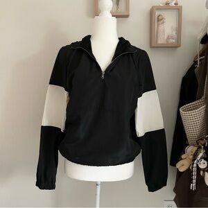LA Hearts Jacket in Black & White Women’s Size XS Cropped Track Windbreaker Zip